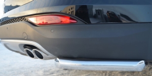 Hyundai Santa Fe 2012- Защита заднего бампера уголки d63/42  HSFZ-001229